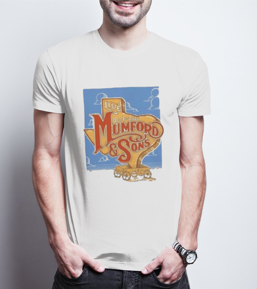 Mumford And Sons Live In The Woodlands Texas Oct 1 2026 T-Shirt