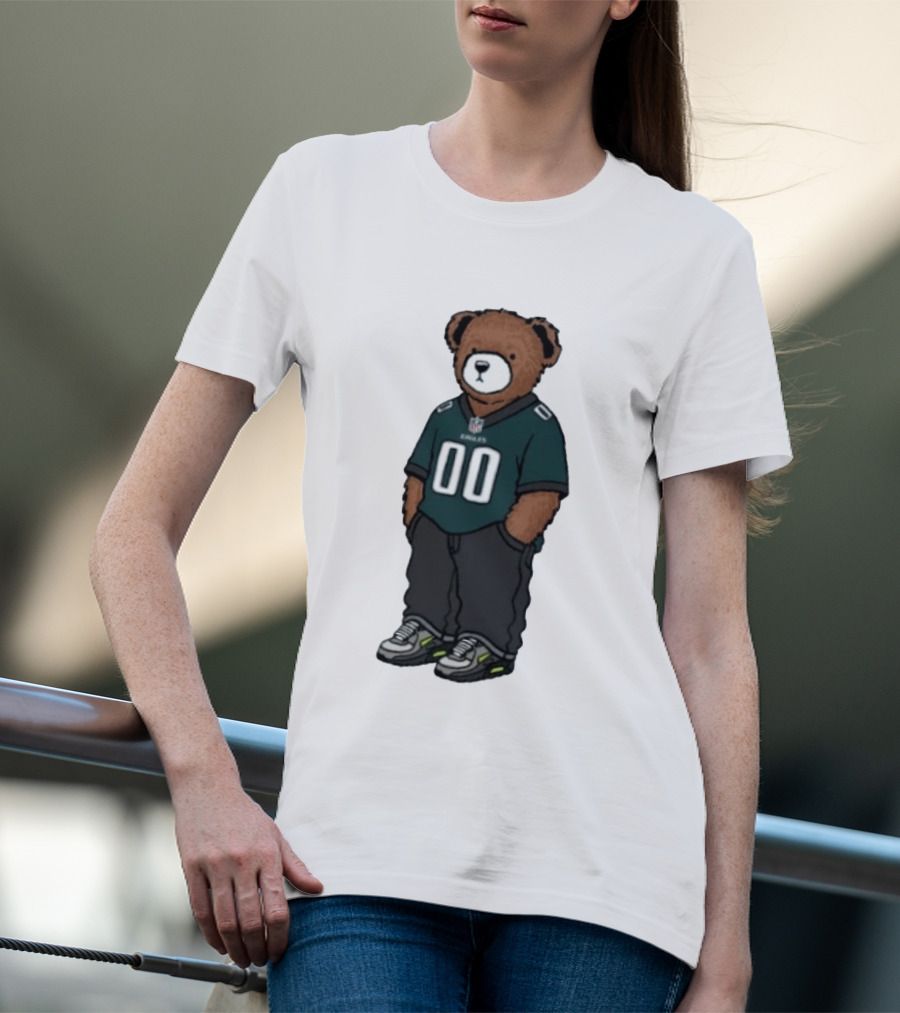 Philadelphia Eagles Teddy Bear Jersey 00 Team Spirit Fan T-Shirt