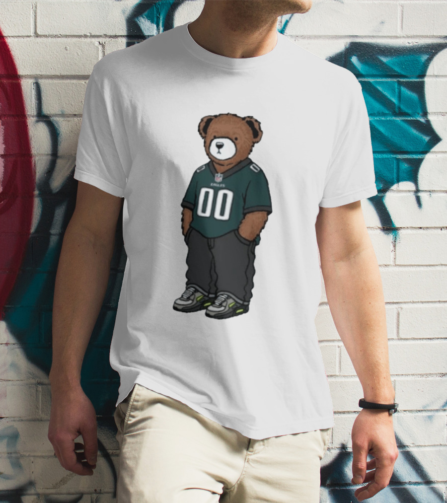 Philadelphia Eagles Teddy Bear Jersey 00 Team Spirit Fan T-Shirt
