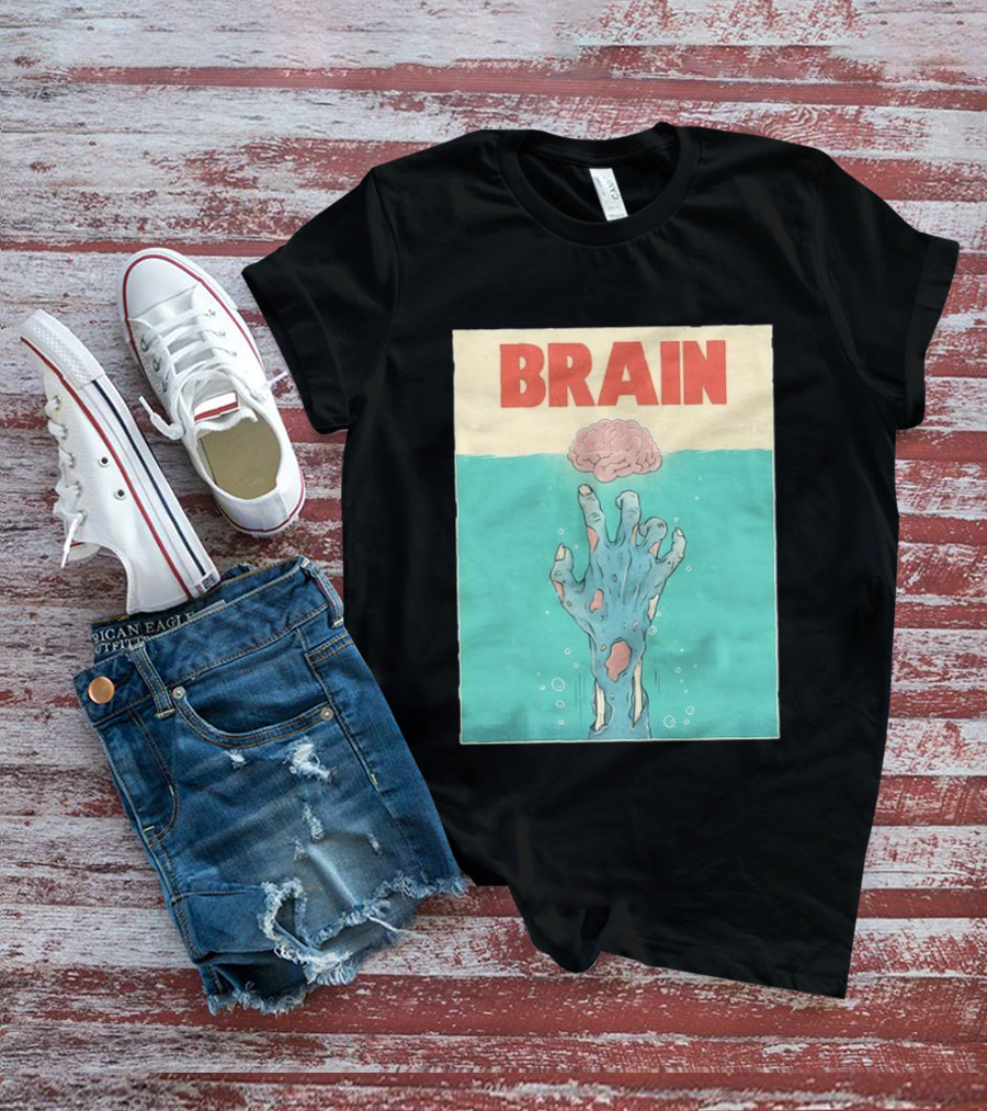 Brain Zombie Hand Horror Undead Creepy T-Shirt