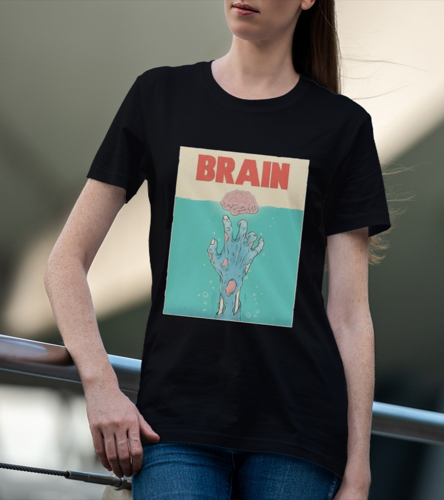 Brain Zombie Hand Horror Undead Creepy T-Shirt