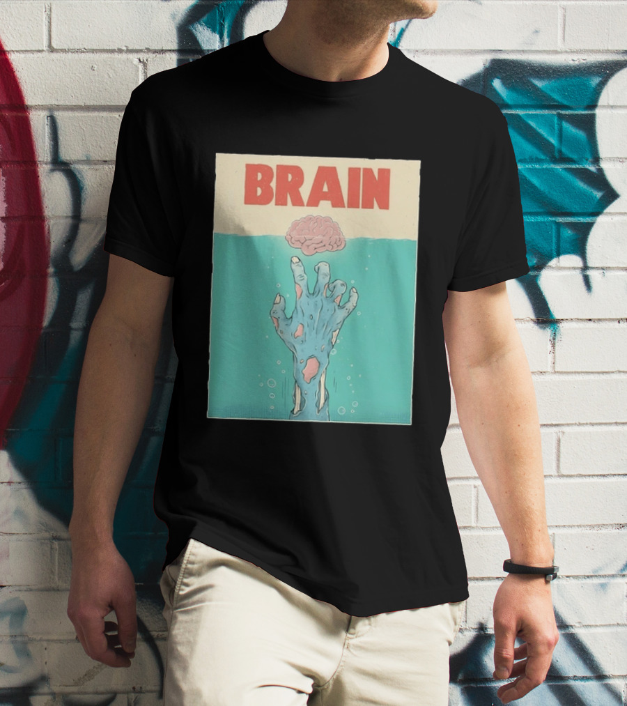 Brain Zombie Hand Horror Undead Creepy T-Shirt