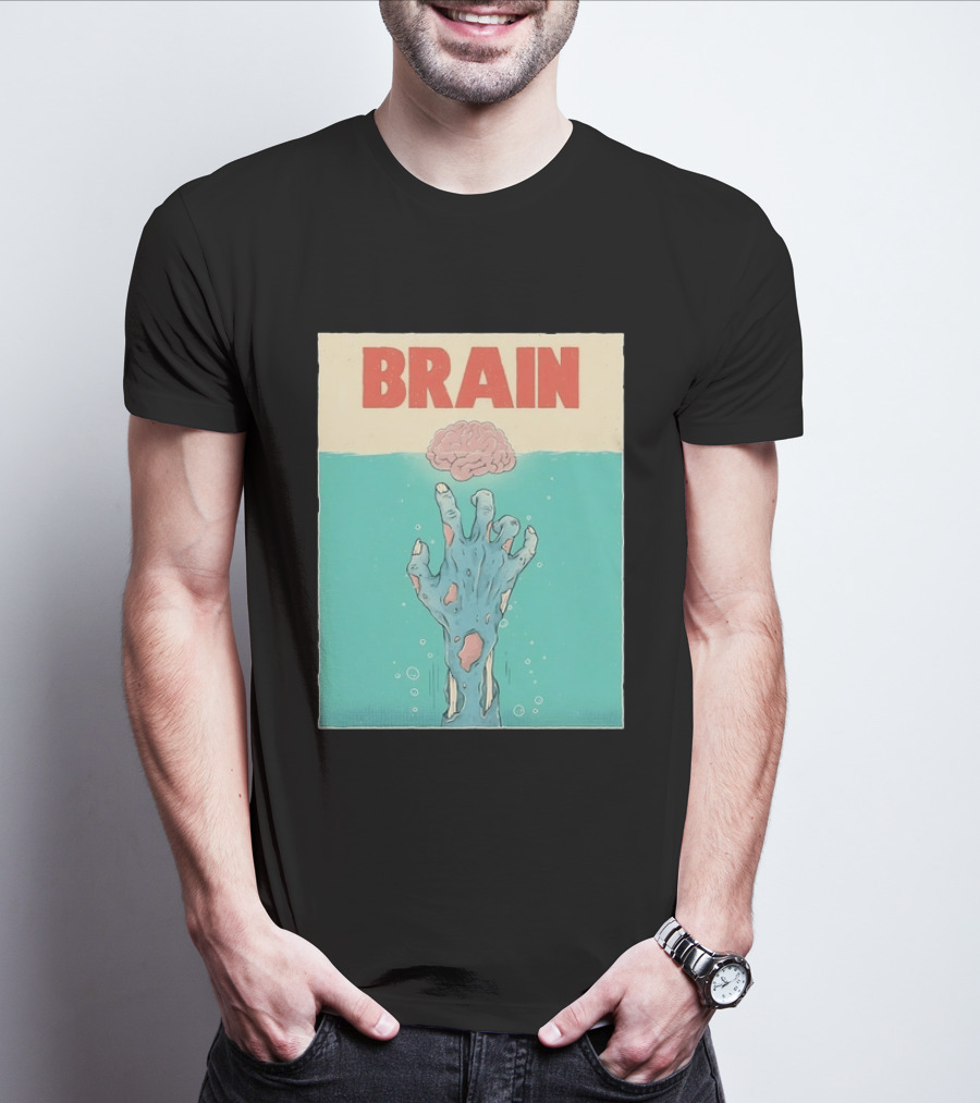 Brain Zombie Hand Horror Undead Creepy T-Shirt