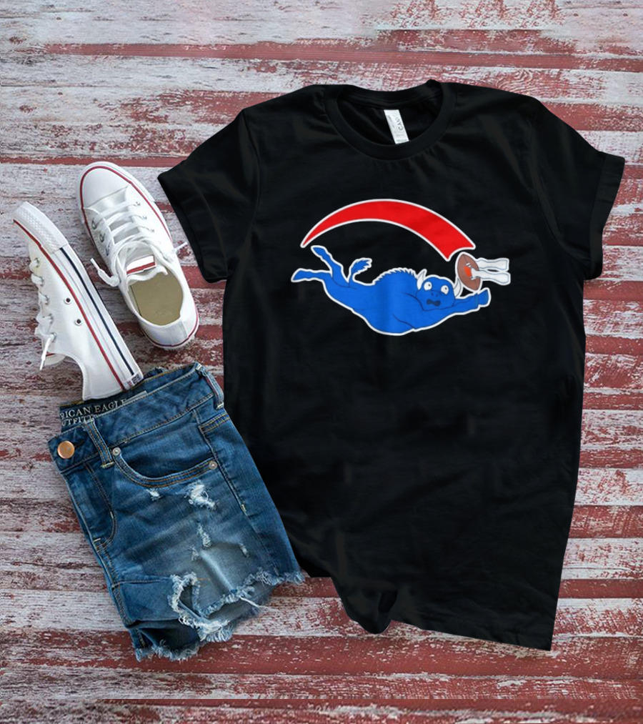 Buffalo Bills Cartoon Parody Football Logo Flying Blue Buffalo T-Shirt