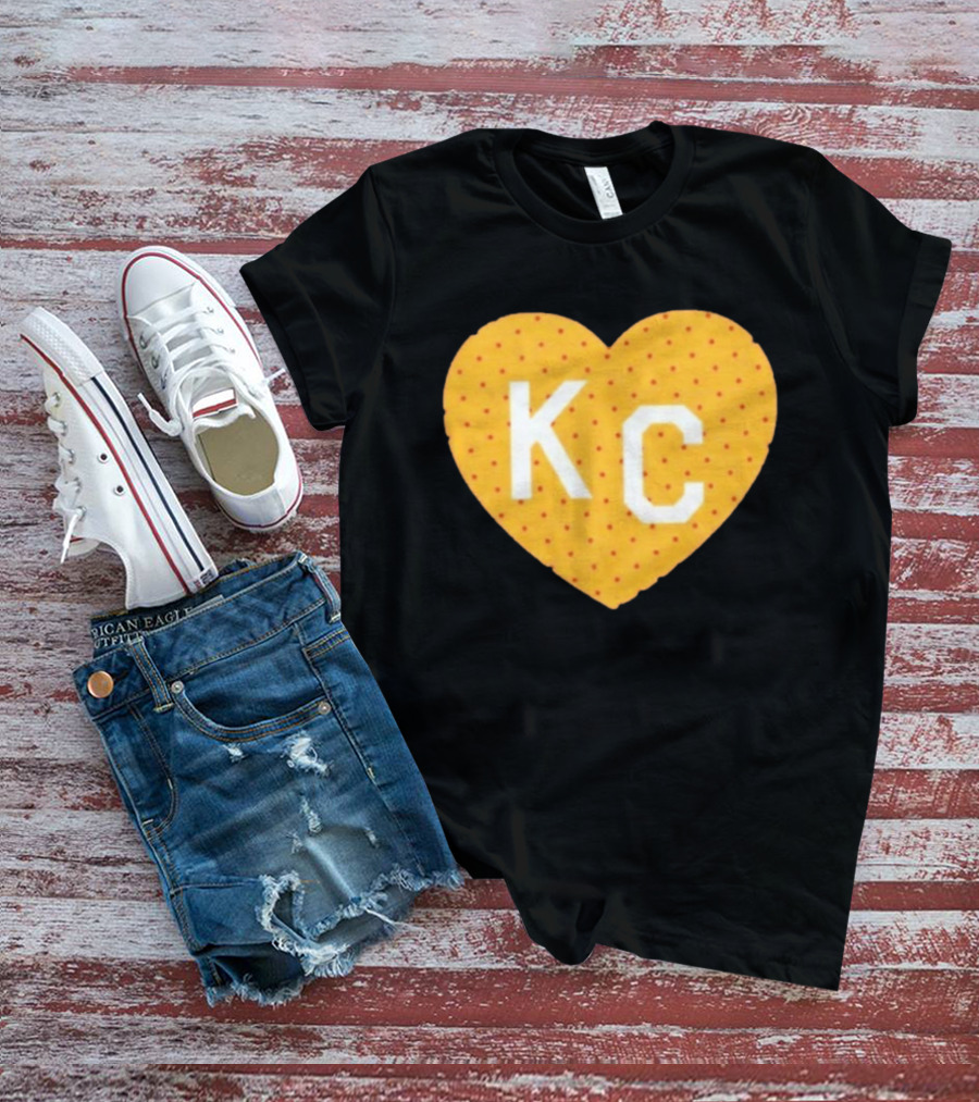 Kansas City Chiefs KC Heart Polka Dot Fan T-Shirt