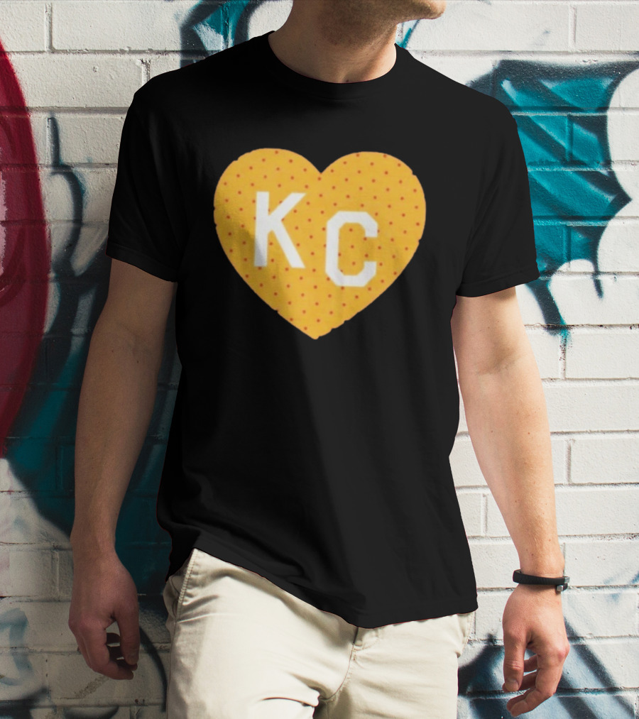 Kansas City Chiefs KC Heart Polka Dot Fan T-Shirt
