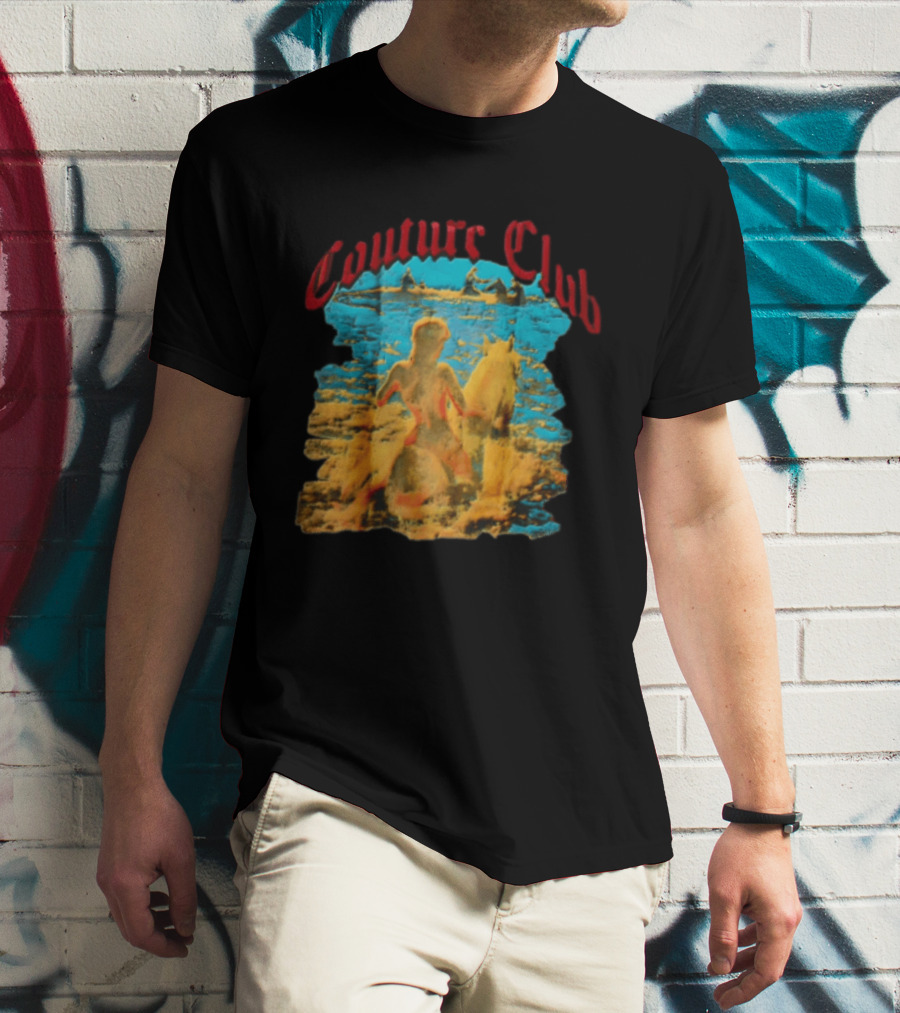 Couture Club Woman Riding Horse Scenic Painting T-Shirt