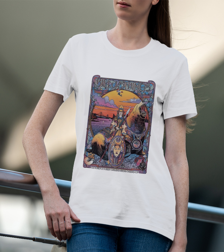 Billy Strings October 2 3 2026 Oakland Arena Vibrant Seal And Bay Bridge T-Shirt