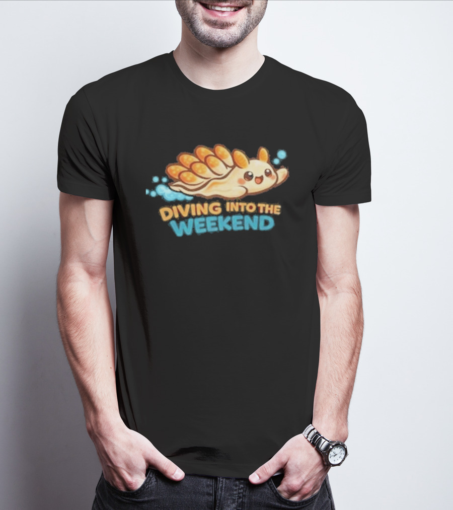 Diving Into The Weekend Cute Cartoon Sea Creature T-Shirt