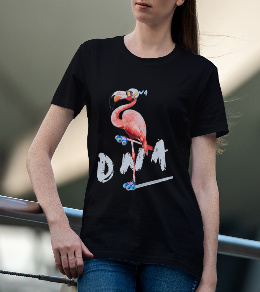 DNA Flamingo Roller Skates Fun Night T-Shirt