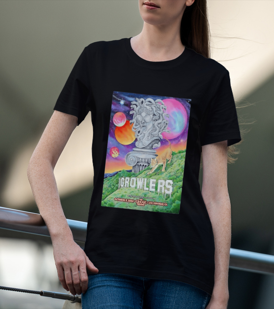 Los Growlers Final Performance Greek Theatre Los Angeles October 3 2024 Statue And Lion T-Shirt