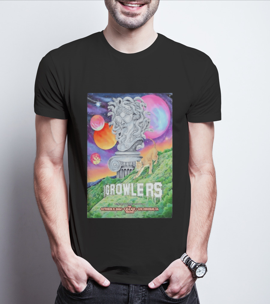 Los Growlers Final Performance Greek Theatre Los Angeles October 3 2024 Statue And Lion T-Shirt