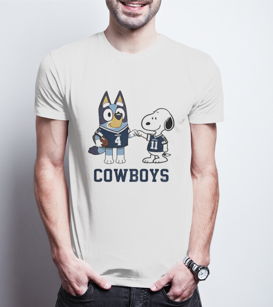 Bluey Snoopy Cowboys Football Team Friendship T-Shirt