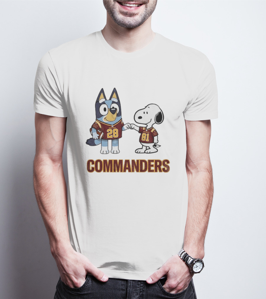 Bluey Snoopy Commanders Football 28 81 T-Shirt