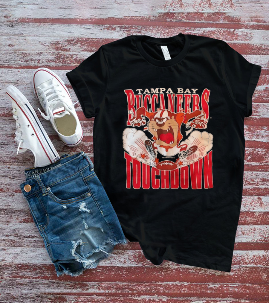 Tampa Bay Buccaneers Taz Touchdown 1993 Football Cartoon T-Shirt