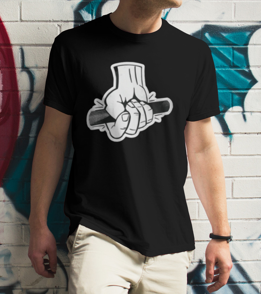 Hand Holding Black Bar T-Shirt