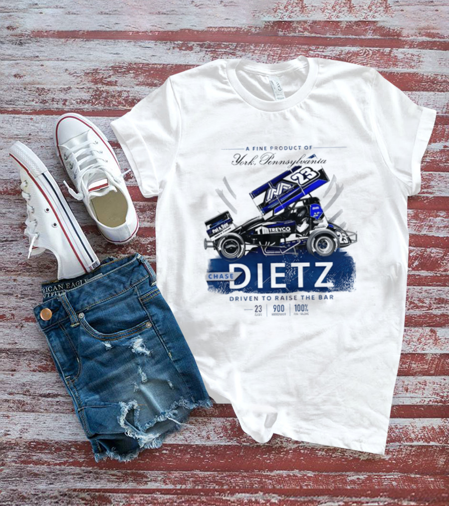 Chase Dietz Sprint Car 23 Driven To Raise The Bar York Pennsylvania Racing T-Shirt