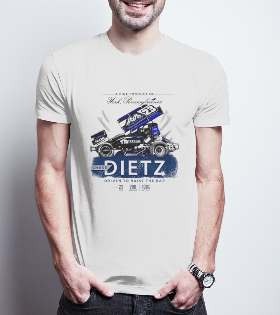Chase Dietz Sprint Car 23 Driven To Raise The Bar York Pennsylvania Racing T-Shirt