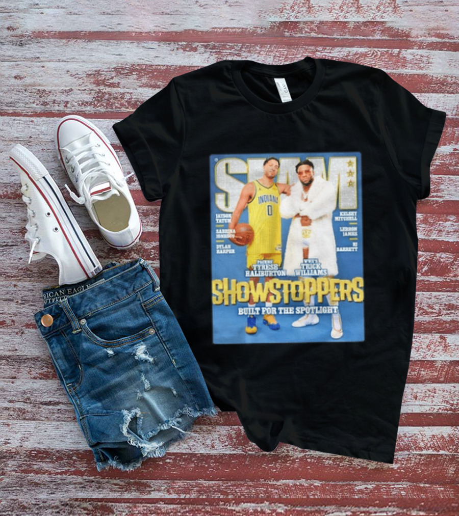Slam Featuring Tyrese Haliburton And Trick Williams Showstoppers Built For The Spotlight T-Shirt