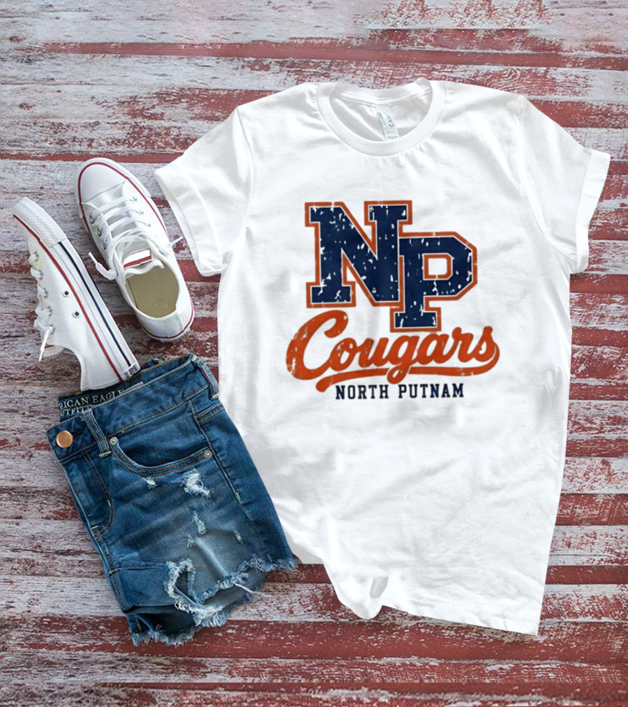 North Putnam Cougars NP Distressed Vintage Sports Team T-Shirt