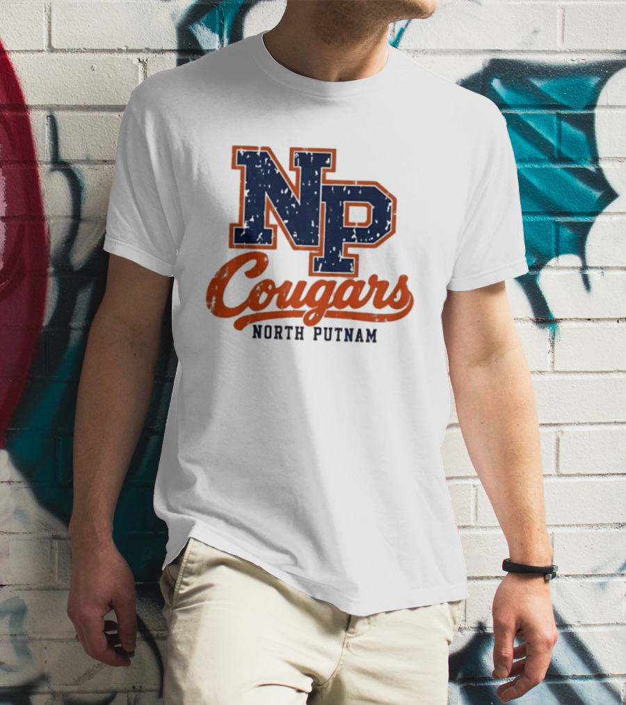 North Putnam Cougars NP Distressed Vintage Sports Team T-Shirt