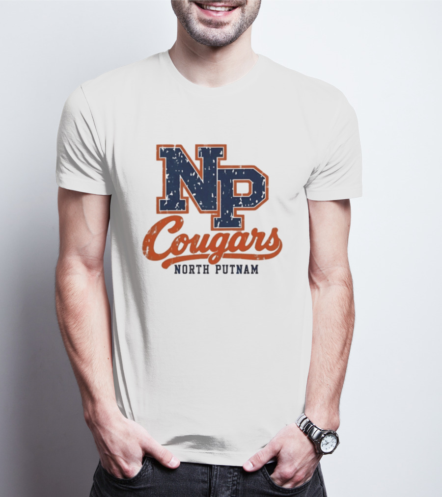 North Putnam Cougars NP Distressed Vintage Sports Team T-Shirt