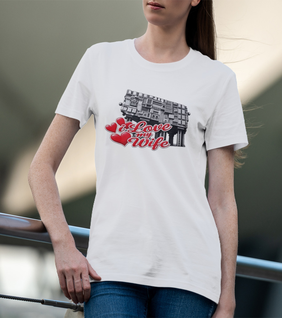 I Love My Wife Building Architecture Hearts T-Shirt
