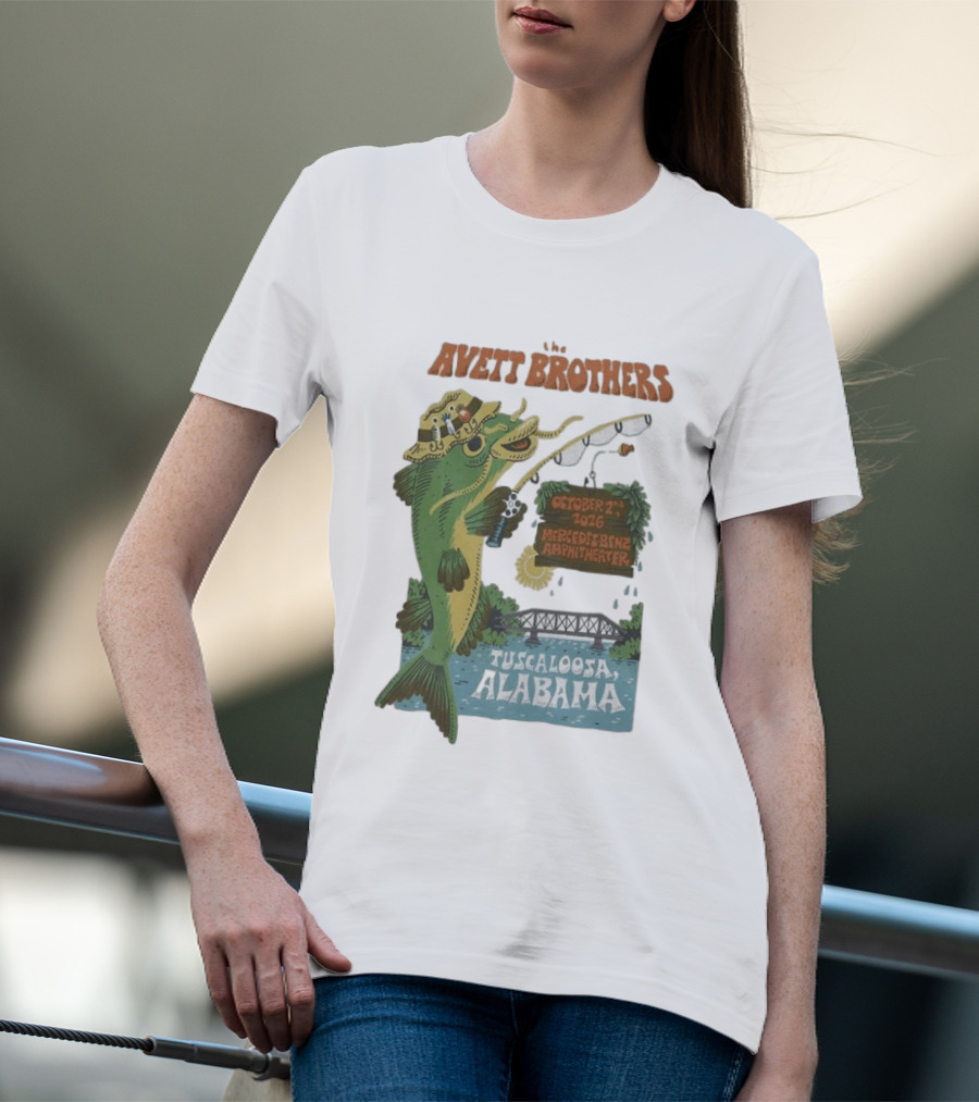 The Avett Brothers Tuscaloosa Alabama October 2nd 2026 Mercedes Benz Amphitheater Tour T-Shirt