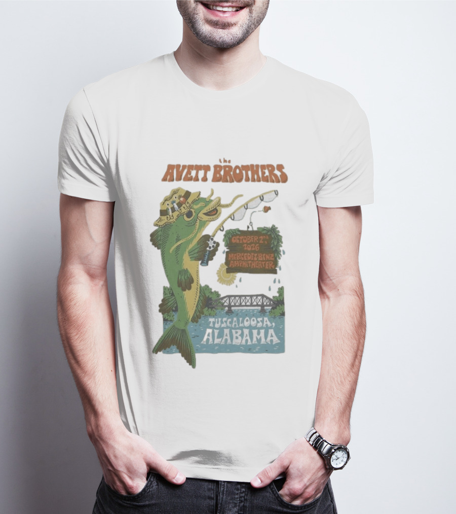 The Avett Brothers Tuscaloosa Alabama October 2nd 2026 Mercedes Benz Amphitheater Tour T-Shirt