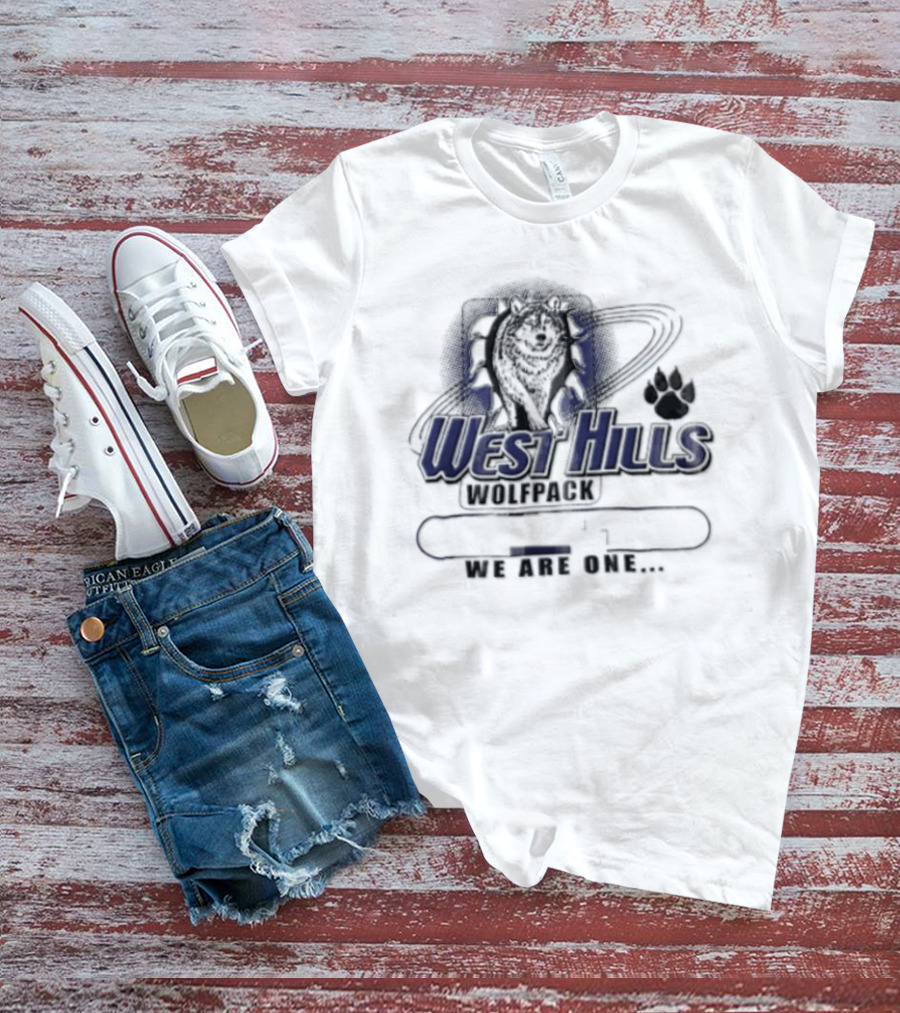 West Hills Wolfpack We Are One Wolf Head Paw T-Shirt