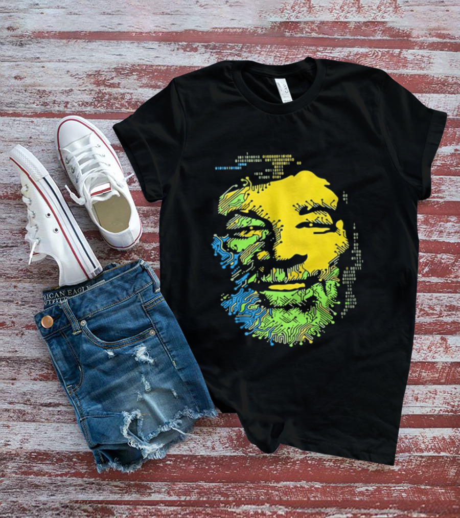 Bob Marley Reggae Circuit Face Yellow Green Blue T-Shirt