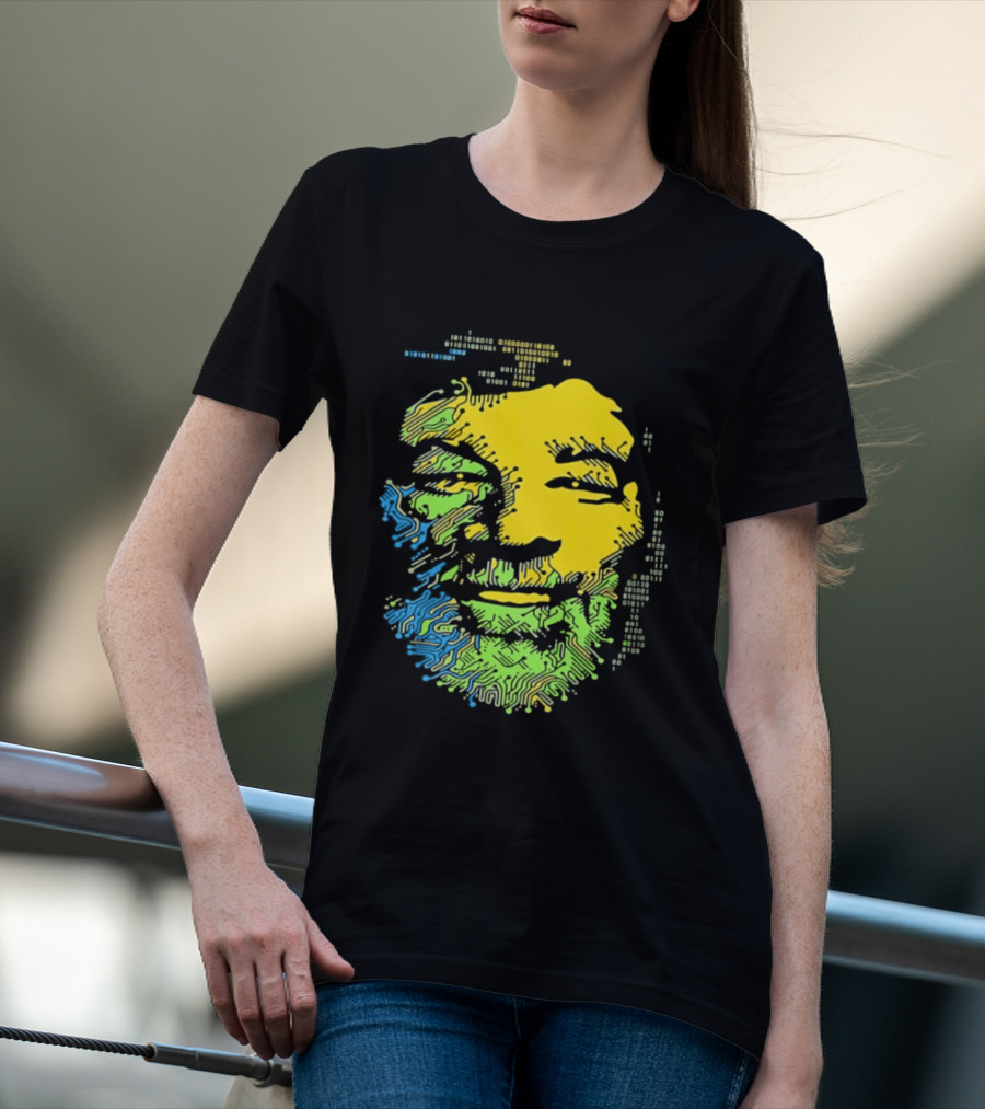 Bob Marley Reggae Circuit Face Yellow Green Blue T-Shirt