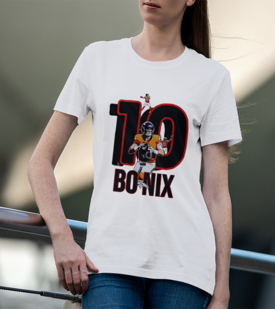 10 Bo Nix Denver Broncos Football Quarterback T-Shirt