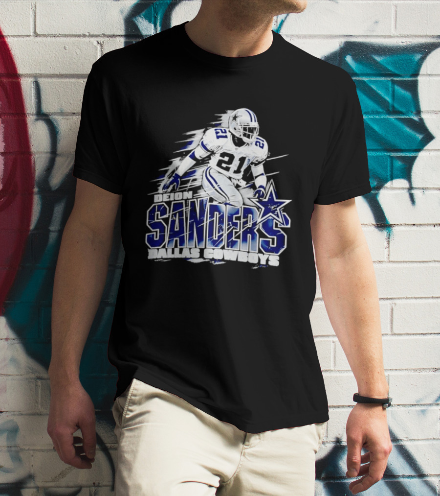 Deion Sanders Dallas Cowboys 21 Star Football Legend T-Shirt