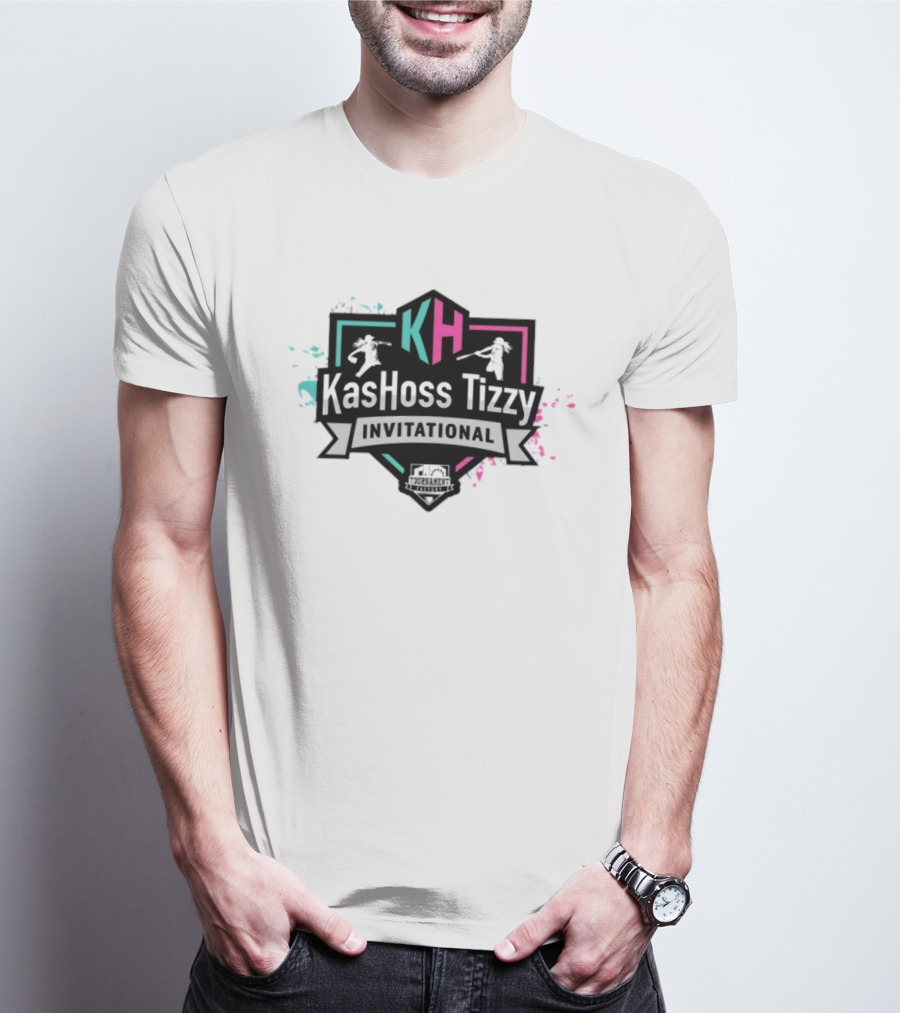 KasHoss Tizzy Invitational Softball Event KH Logo With Colorful Splash T-Shirt