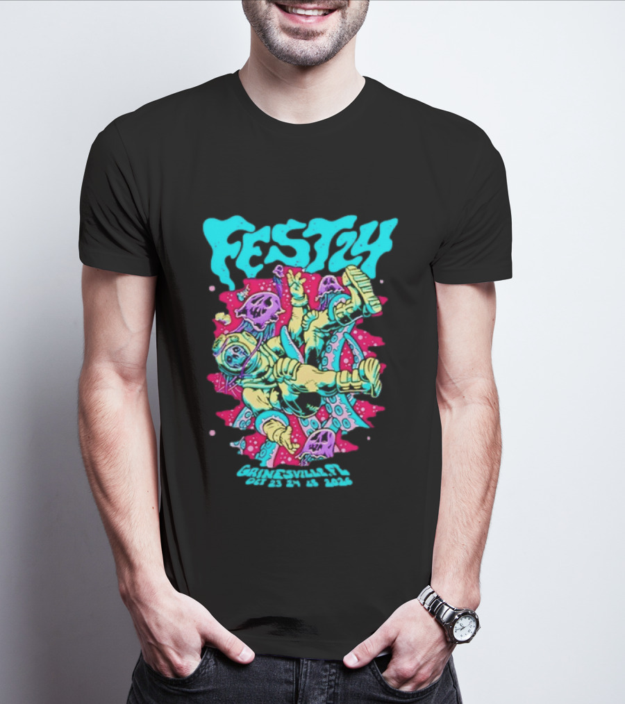 Fest 24 Gainesville FL October 23 25 2026 Astronaut And Jellyfish T-Shirt