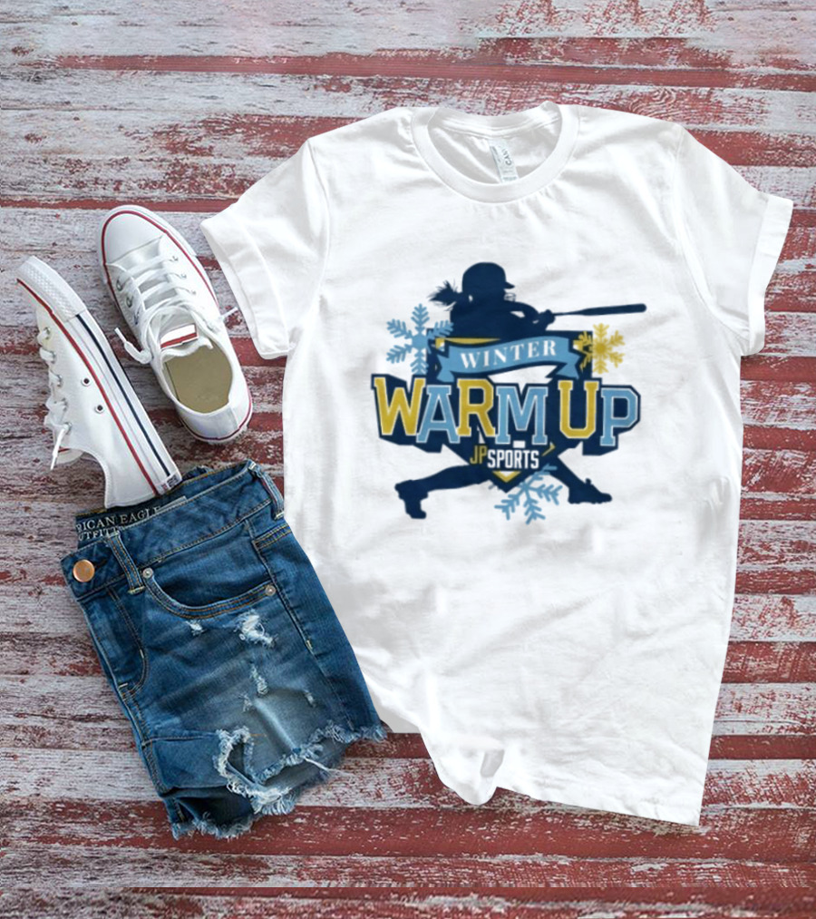 Winter Warm Up JP Sports Softball Snowflakes Batter T-Shirt
