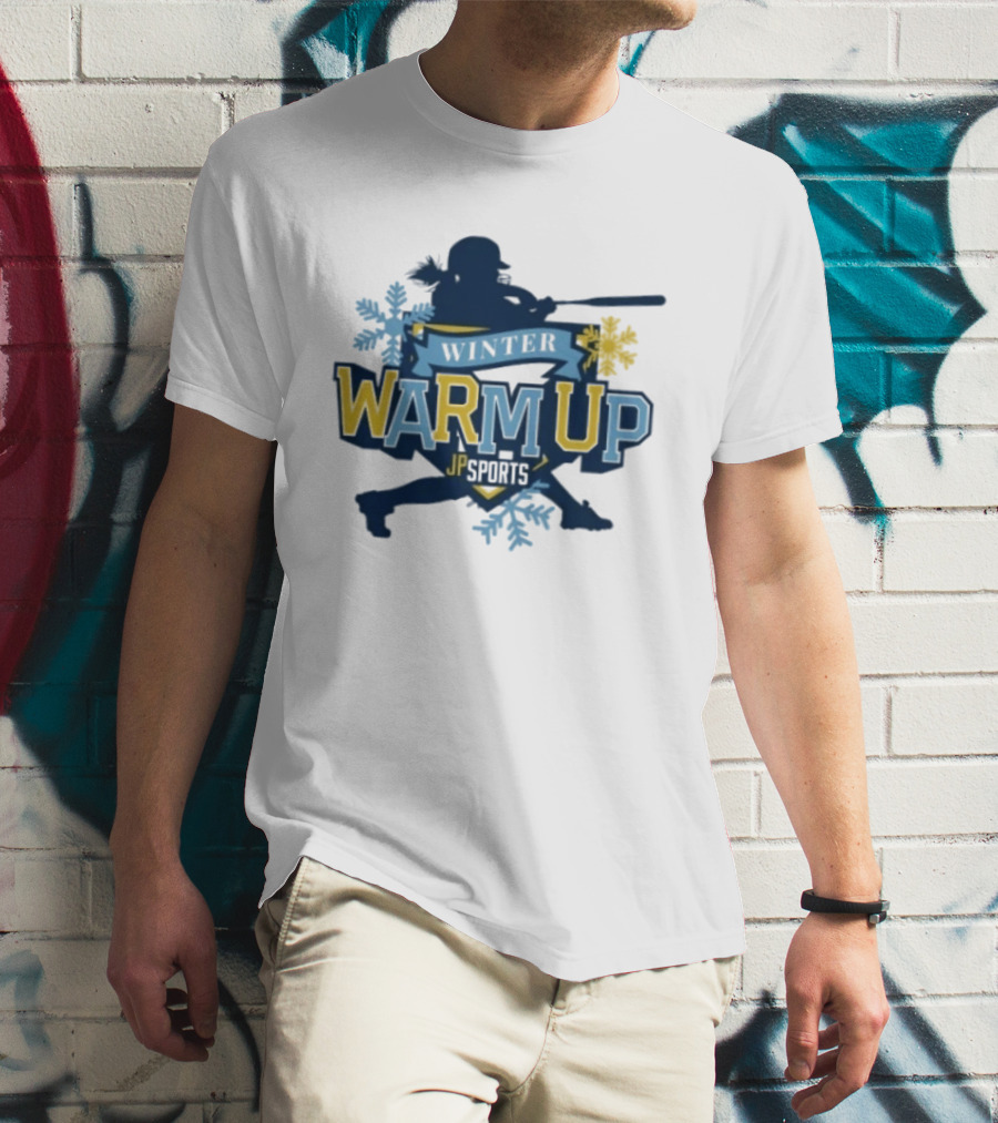 Winter Warm Up JP Sports Softball Snowflakes Batter T-Shirt