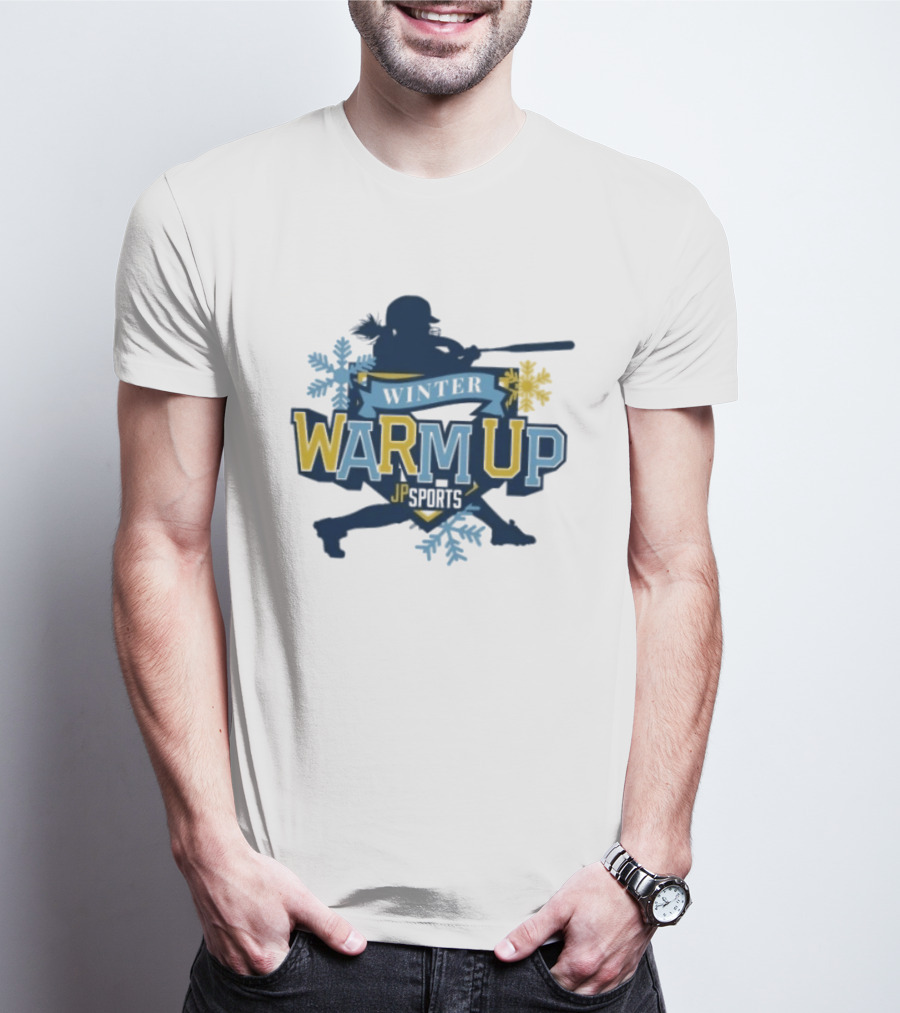 Winter Warm Up JP Sports Softball Snowflakes Batter T-Shirt