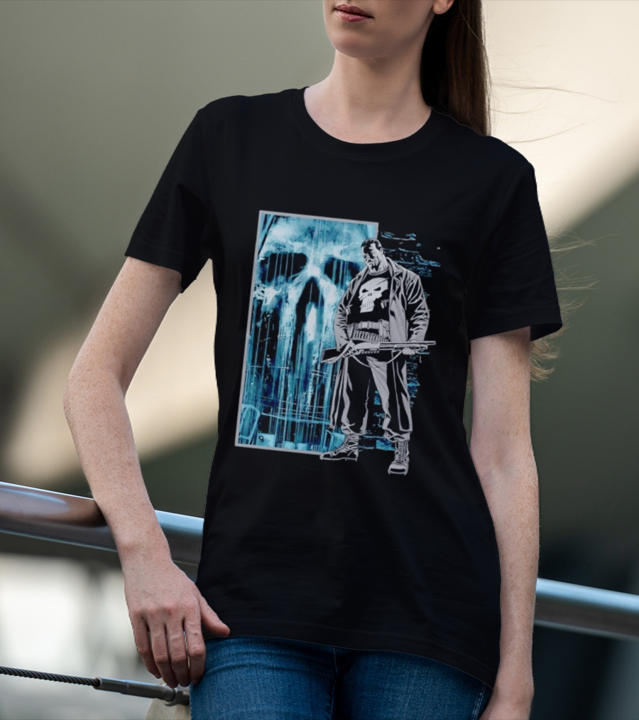 The Punisher Skull Vigilante Trench Coat T-Shirt