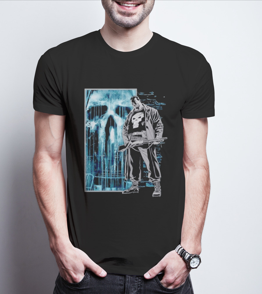 The Punisher Skull Vigilante Trench Coat T-Shirt