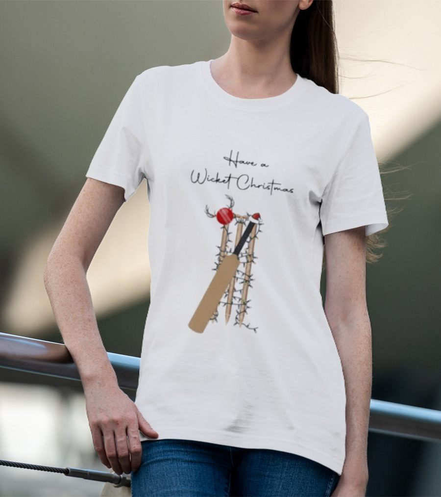 Have A Wicket Christmas Cricket Bat And Stumps Holiday T-Shirt