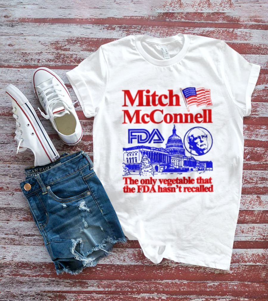 Mitch McConnell FDA Capitol Building USA Flag Vegetable Recall T-Shirt