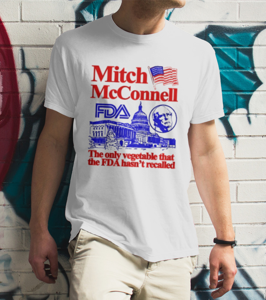 Mitch McConnell FDA Capitol Building USA Flag Vegetable Recall T-Shirt