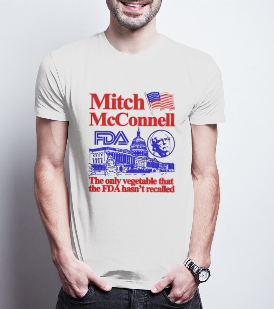 Mitch McConnell FDA Capitol Building USA Flag Vegetable Recall T-Shirt