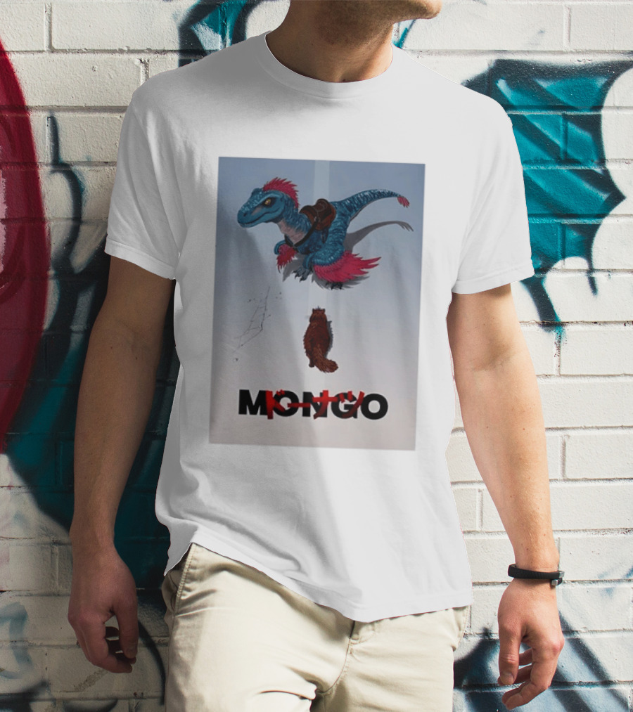 Mongo The Raptor Dinosaur And Cat Fantasy Adventure T-Shirt
