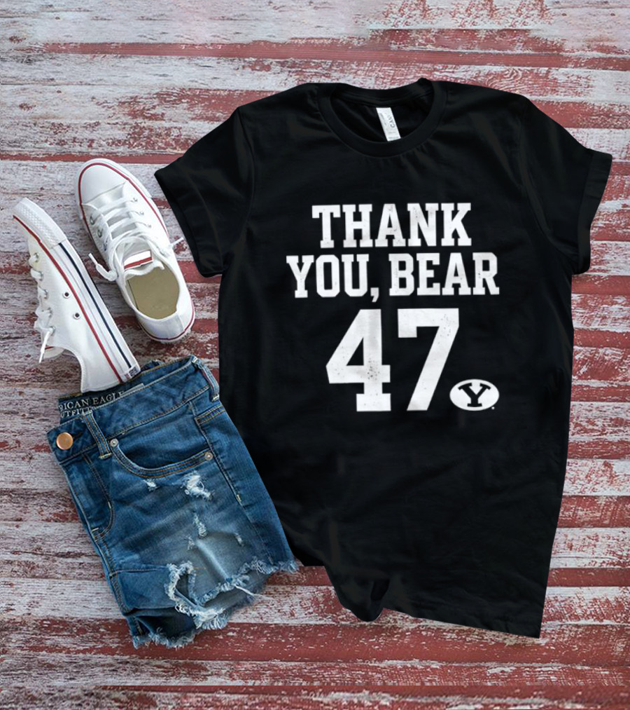 Brigham Young University Thank You Bear 47 NCAA Football Y T-Shirt