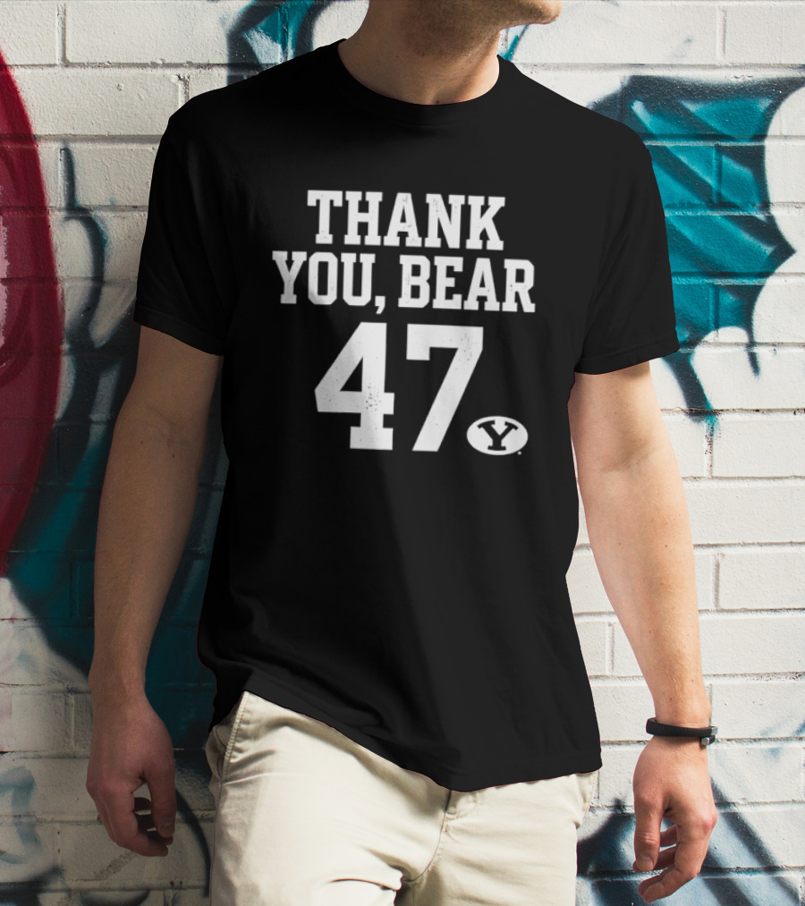 Brigham Young University Thank You Bear 47 NCAA Football Y T-Shirt