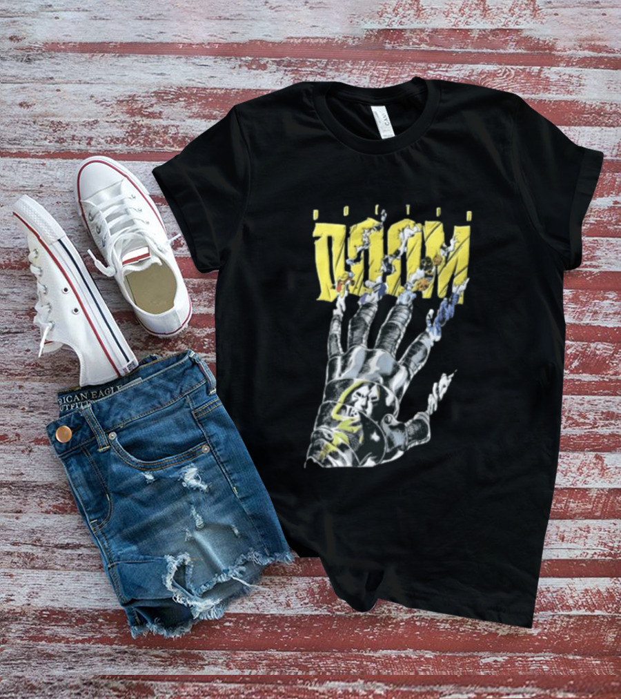 Marvel Doom Metal Gauntlet Ripping Through Paper T-Shirt