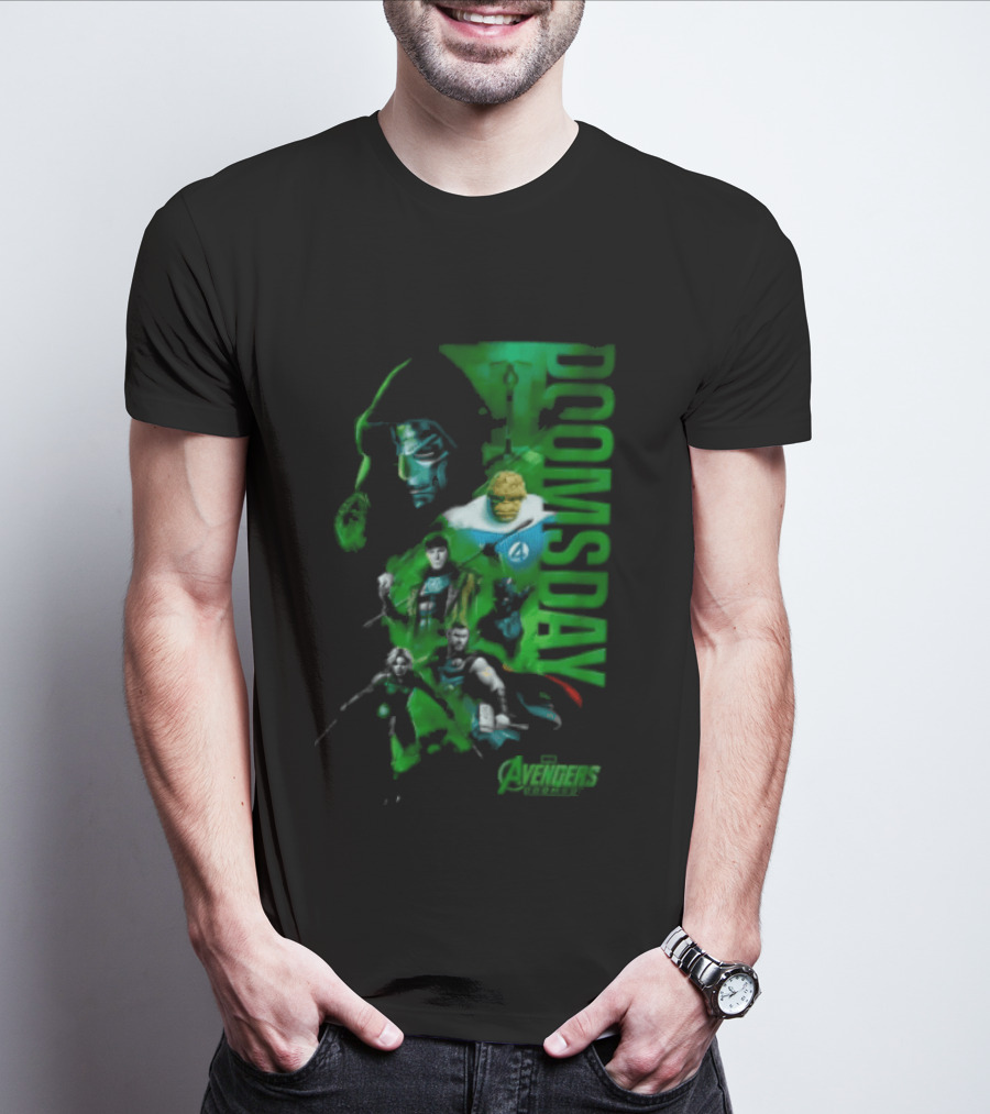 Marvel Studios Doomsday Avengers Assemble Green Toned T-Shirt